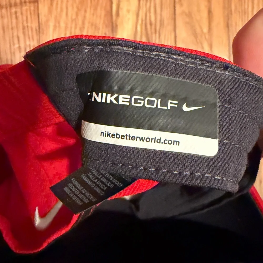 Nike Golf Mercedes-Benz Red Dri-FIT Hat NWT 727043 Adjustable Velcro Cap - Picture 4 of 6